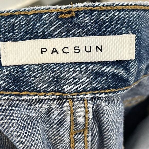 PACSUN distressed high rise boy short cutoffs button fly jean shorts size 25 - Picture 4 of 6